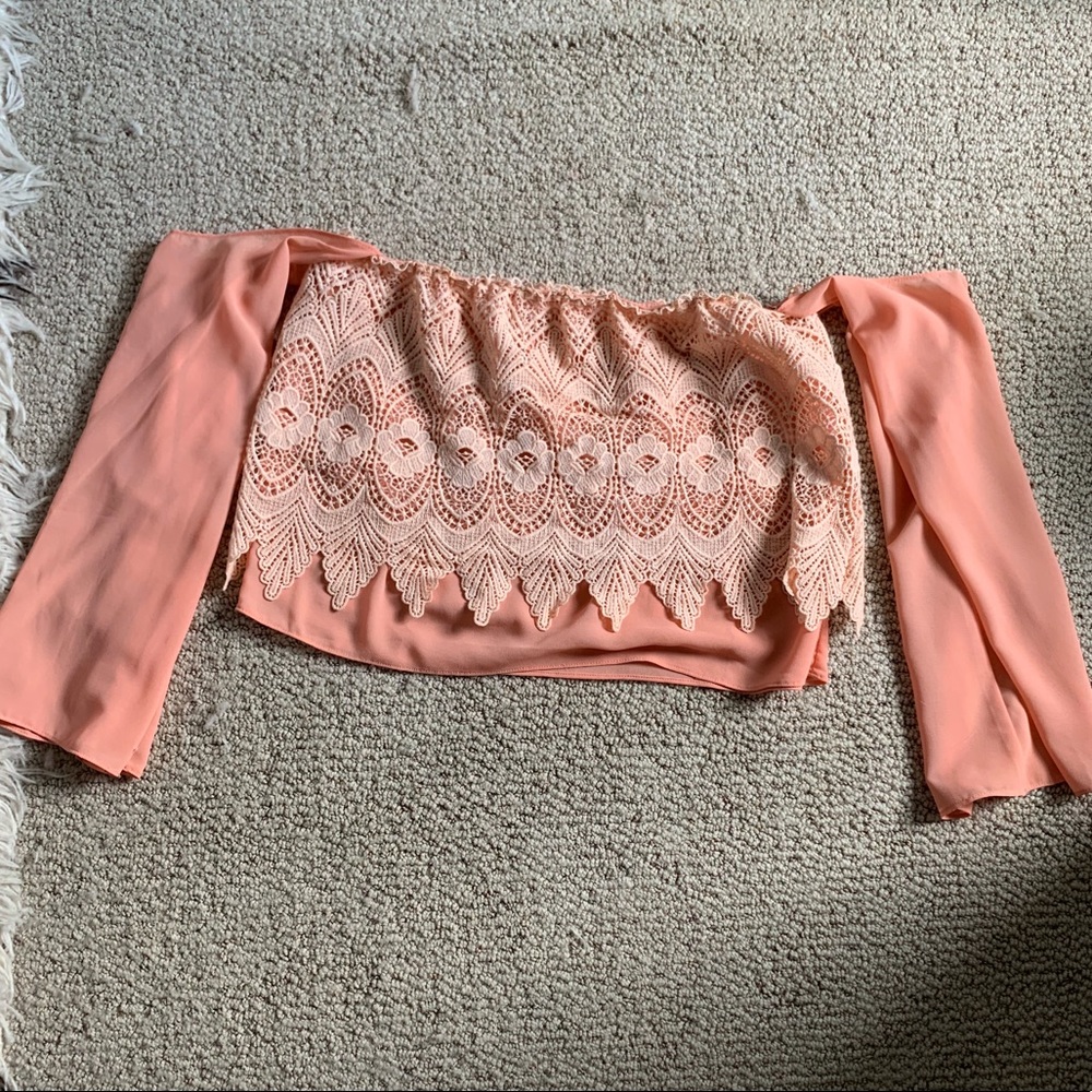Peach off-the-shoulder top- Small